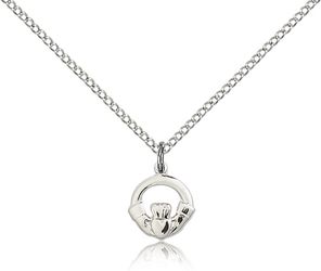 Sterling Silver Claddagh Medal Pendant" itemprop="image