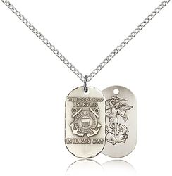 Sterling Silver Coast Guard Medal Pendant" itemprop="image