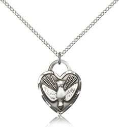 Sterling Silver Confirmation Heart Medal Pendant" itemprop="image