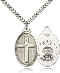 Sterling Silver Cross / Army Medal Pendant" itemprop="image