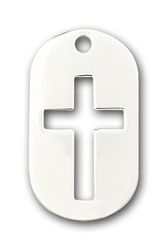 Sterling Silver Cross Dog Tag Medal Pendant" itemprop="image