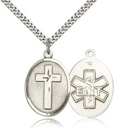 Sterling Silver Cross / Emt Medal Pendant" itemprop="image