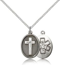 Sterling Silver Cross / Emt Medal Pendant" itemprop="image