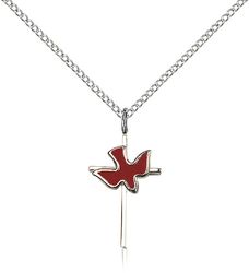 Sterling Silver Cross / Holy Spirit Medal Pendant" itemprop="image