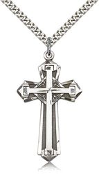 Sterling Silver Cross Medal Pendant" itemprop="image