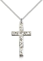 Sterling Silver Cross Medal Pendant" itemprop="image