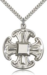 Sterling Silver Cross Medal Pendant" itemprop="image