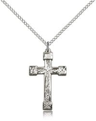 Sterling Silver Cross Medal Pendant" itemprop="image