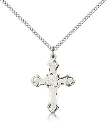 Sterling Silver Cross Medal Pendant" itemprop="image