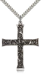 Sterling Silver Cross Medal Pendant" itemprop="image