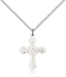 Sterling Silver Cross Medal Pendant" itemprop="image