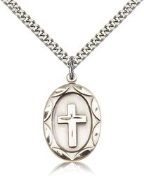 Sterling Silver Cross Medal Pendant" itemprop="image