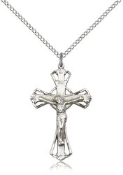 Sterling Silver Crucifix Medal Pendant" itemprop="image