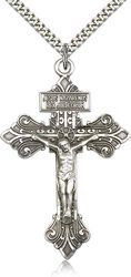 Sterling Silver Crucifix Medal Pendant" itemprop="image