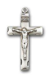 Sterling Silver Crucifix Medal Pendant" itemprop="image