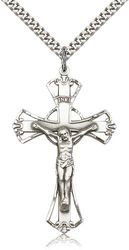 Sterling Silver Crucifix Medal Pendant" itemprop="image