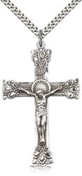 Sterling Silver Crucifix Medal Pendant" itemprop="image