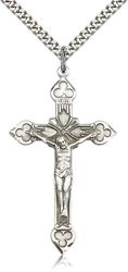 Sterling Silver Crucifix Medal Pendant" itemprop="image