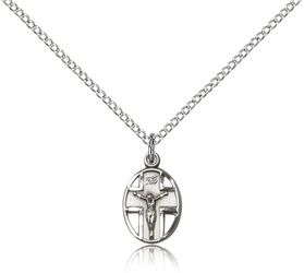 Sterling Silver Crucifix Medal Pendant" itemprop="image