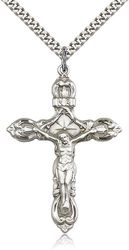 Sterling Silver Crucifix Medal Pendant" itemprop="image