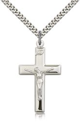 Sterling Silver Crucifix Medal Pendant" itemprop="image