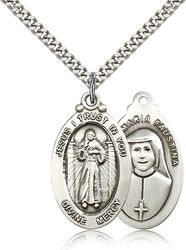 Sterling Silver Divine Mercy Medal Pendant" itemprop="image