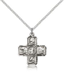 Sterling Silver Evangelist Medal Pendant" itemprop="image