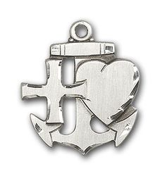 Sterling Silver Faith, Hope & Charity Medal Pendant" itemprop="image