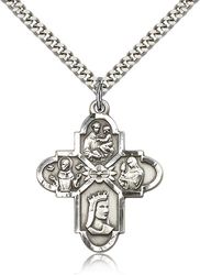 Sterling Silver Franciscan 4-Way Medal Pendant" itemprop="image