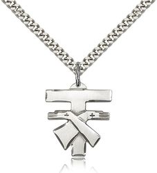 Sterling Silver Franciscan Cross Medal Pendant" itemprop="image