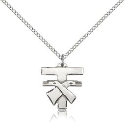 Sterling Silver Franciscan Cross Medal Pendant" itemprop="image