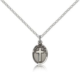 Sterling Silver Friend In Jesus Cross Medal Pendant" itemprop="image