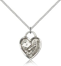 Sterling Silver Graduation Heart Medal Pendant" itemprop="image