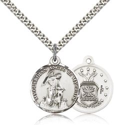 Sterling Silver Guardian Angel / Air Force Medal Pendant" itemprop="image