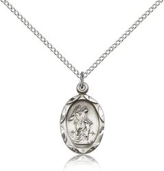 Sterling Silver Guardian Angel Medal Pendant" itemprop="image