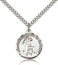 Sterling Silver Guardian Angel Medal Pendant" itemprop="image