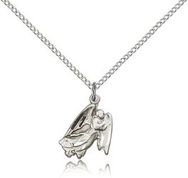 Sterling Silver Guardian Angel Medal Pendant" itemprop="image