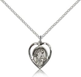 Sterling Silver Guardian Angel Medal Pendant" itemprop="image