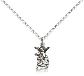 Sterling Silver Guardian Angel Medal Pendant" itemprop="image