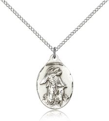 Sterling Silver Guardian Angel Medal Pendant" itemprop="image