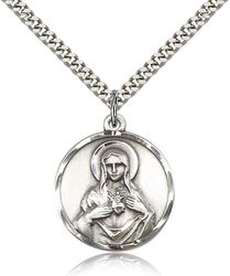 Sterling Silver Immaculate Heart of Mary Medal Pendant" itemprop="image