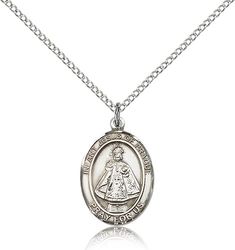 Sterling Silver Infant of Prague Patron Saint Medal Pendant - Medium" itemprop="image