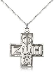 Sterling Silver Light & Life Cross Medal Pendant" itemprop="image