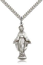 Sterling Silver Miraculous Medal Pendant" itemprop="image