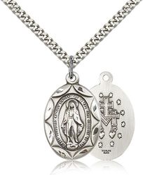 Sterling Silver Miraculous Medal Pendant" itemprop="image