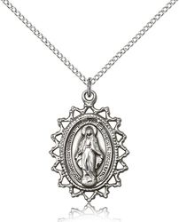 Sterling Silver Miraculous Medal Pendant" itemprop="image