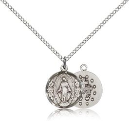 Sterling Silver Miraculous Medal Pendant" itemprop="image