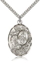 Sterling Silver Miraculous Medal Pendant" itemprop="image