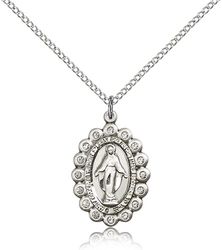 Sterling Silver Miraculous Medal Pendant" itemprop="image