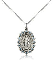 Sterling Silver Miraculous Medal Pendant" itemprop="image